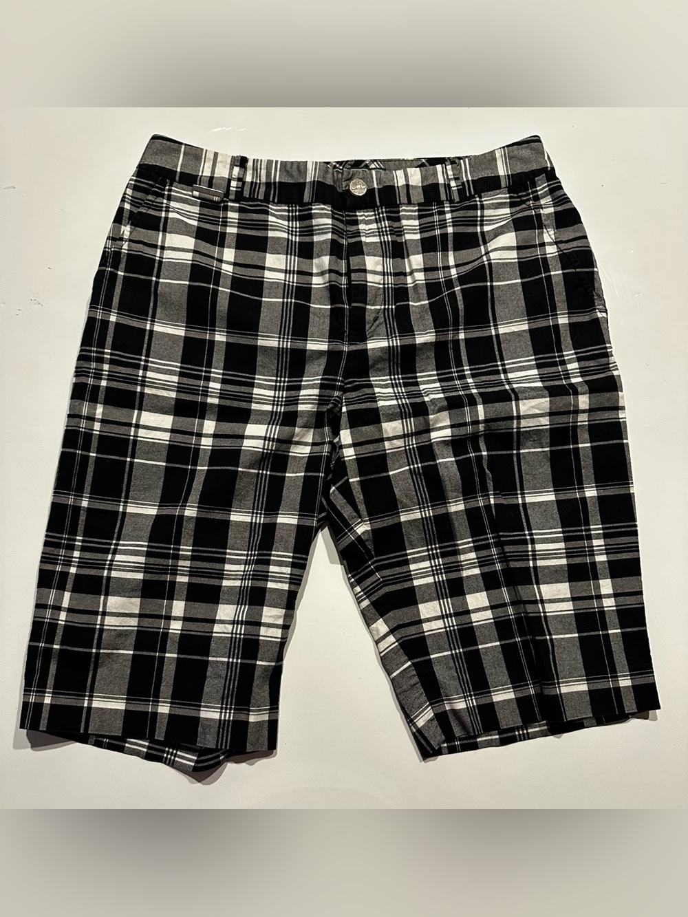 Lauren Ralph Lauren Active Women’s Sz 4 Black White Plaid Golf Bermuda Shorts